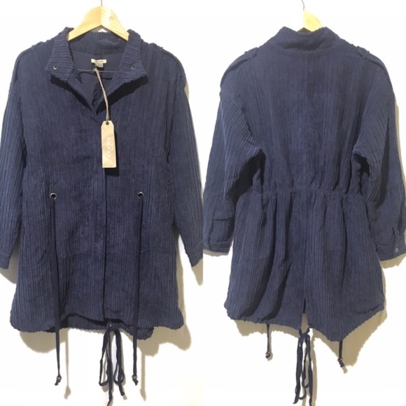ANAMA Corduroy indigo coat - Picture 2 of 8